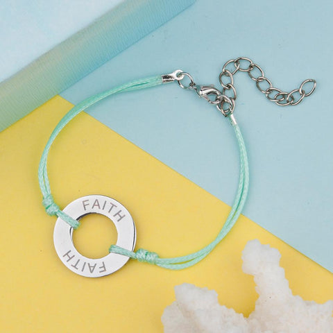 Stainless Steel Carved Message Bracelet
