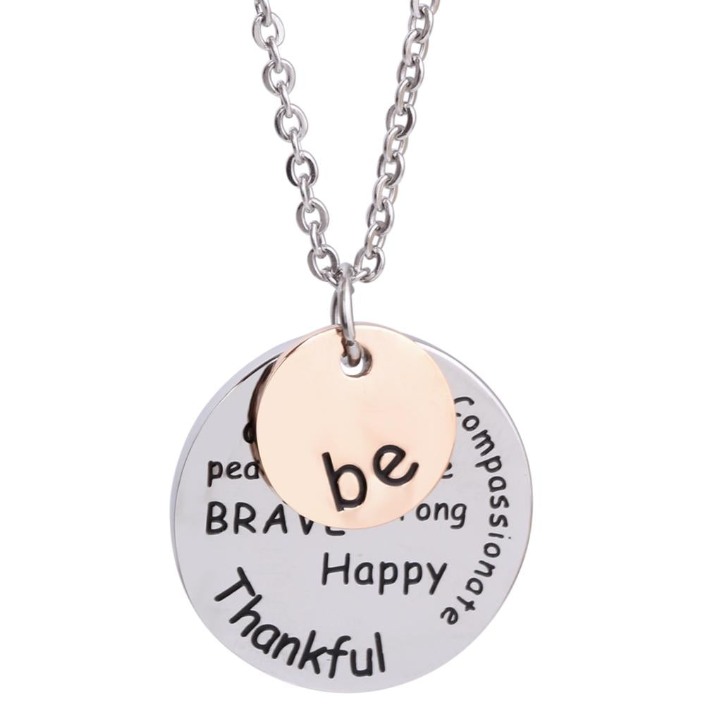 Be Happy Coin Engraved Necklace