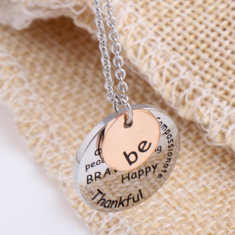 Be Happy Coin Engraved Necklace