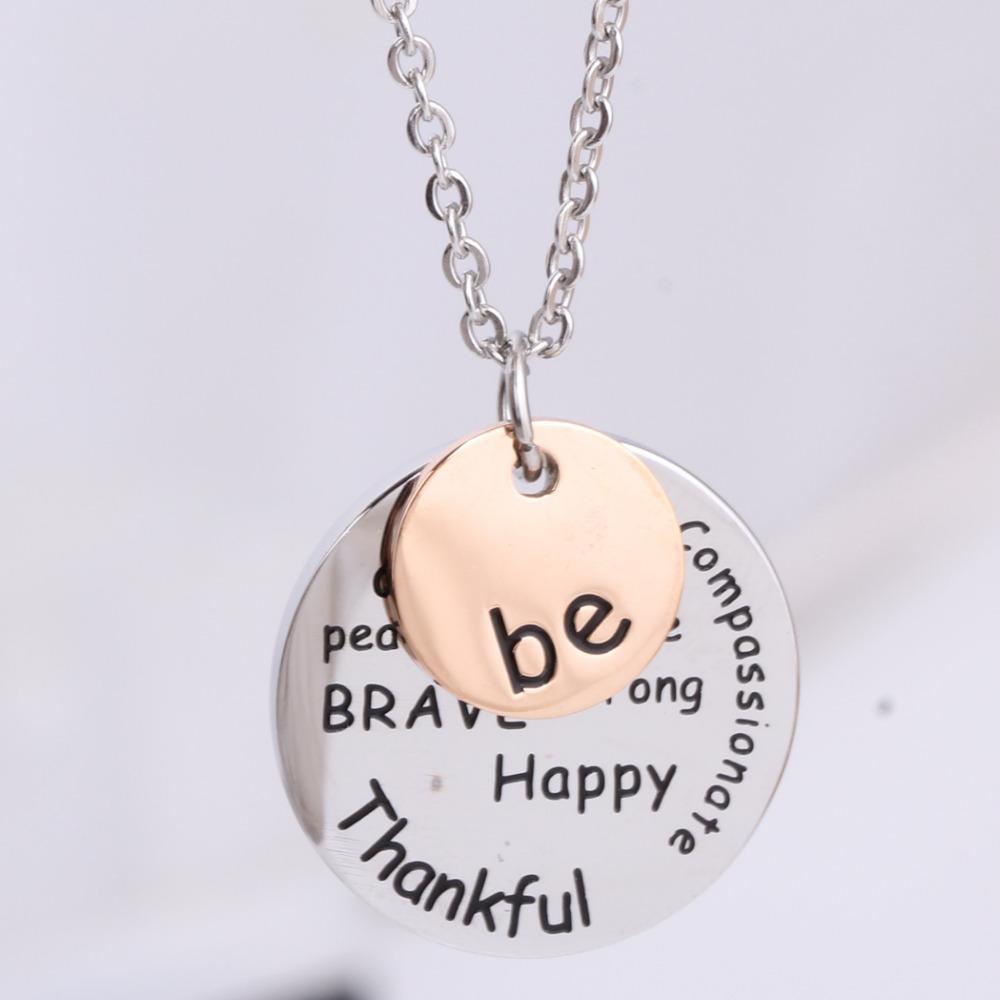 Be Happy Coin Engraved Necklace