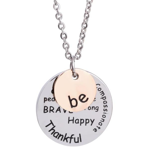 Be Happy Coin Engraved Necklace