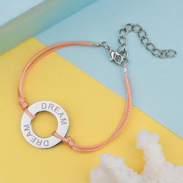 Stainless Steel Carved Message Bracelet