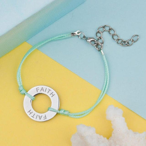 Stainless Steel Carved Message Bracelet