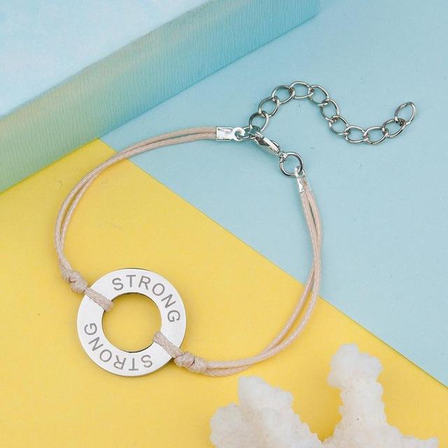 Stainless Steel Carved Message Bracelet